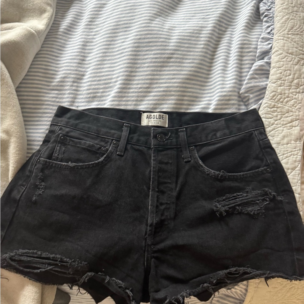 Agolde Black Jean Shorts